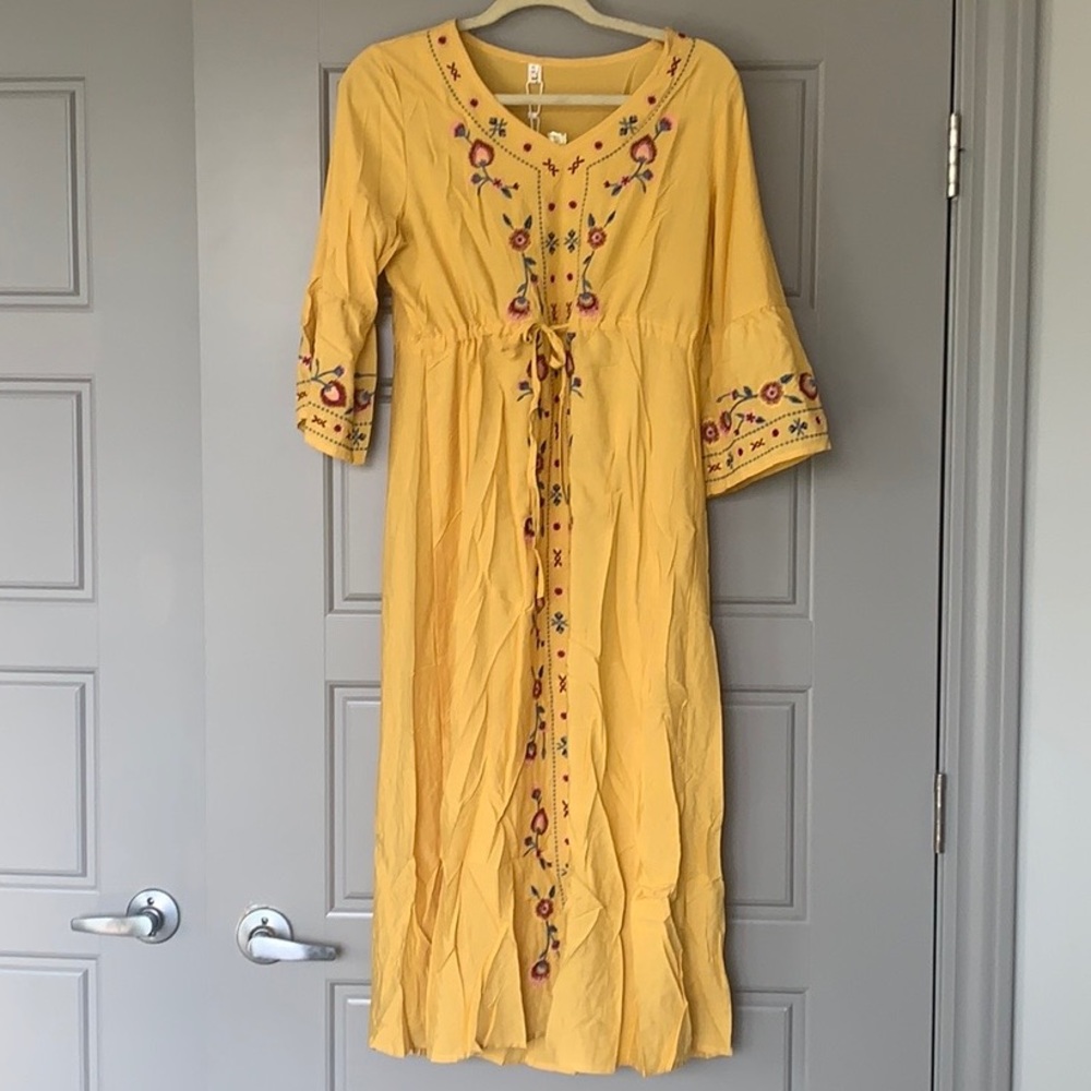 Embroidered Yellow dress!